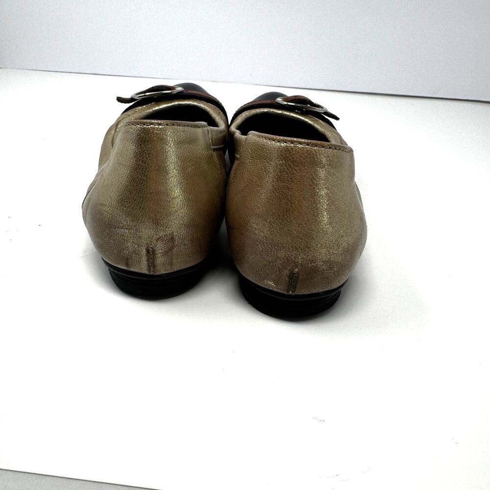 AGL Cap Toe Champagne Gold and Black Ballet Flats in Size‎ 7.5 - Picture 3 of 7